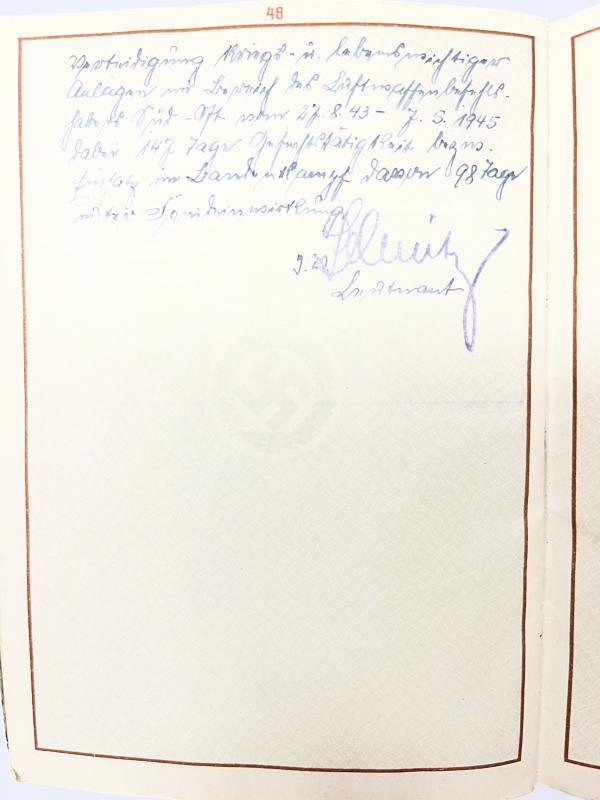 Wehrpass/+ - Luftwaffe - 20.Flak Div. - Eschbach — image 10