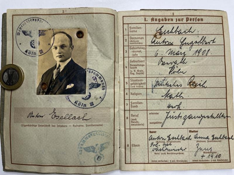 Wehrpass/+ - Luftwaffe - 20.Flak Div. - Eschbach — image 4