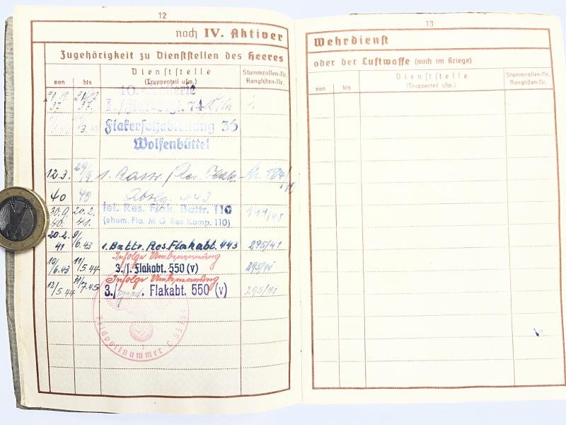 Wehrpass/+ - Luftwaffe - 20.Flak Div. - Eschbach — image 5