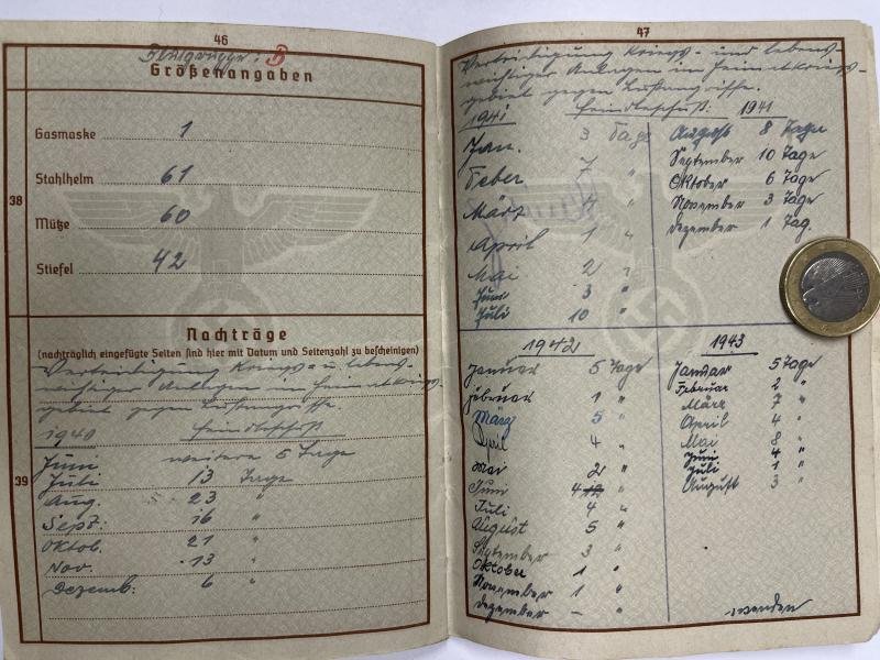 Wehrpass/+ - Luftwaffe - 20.Flak Div. - Eschbach — image 9