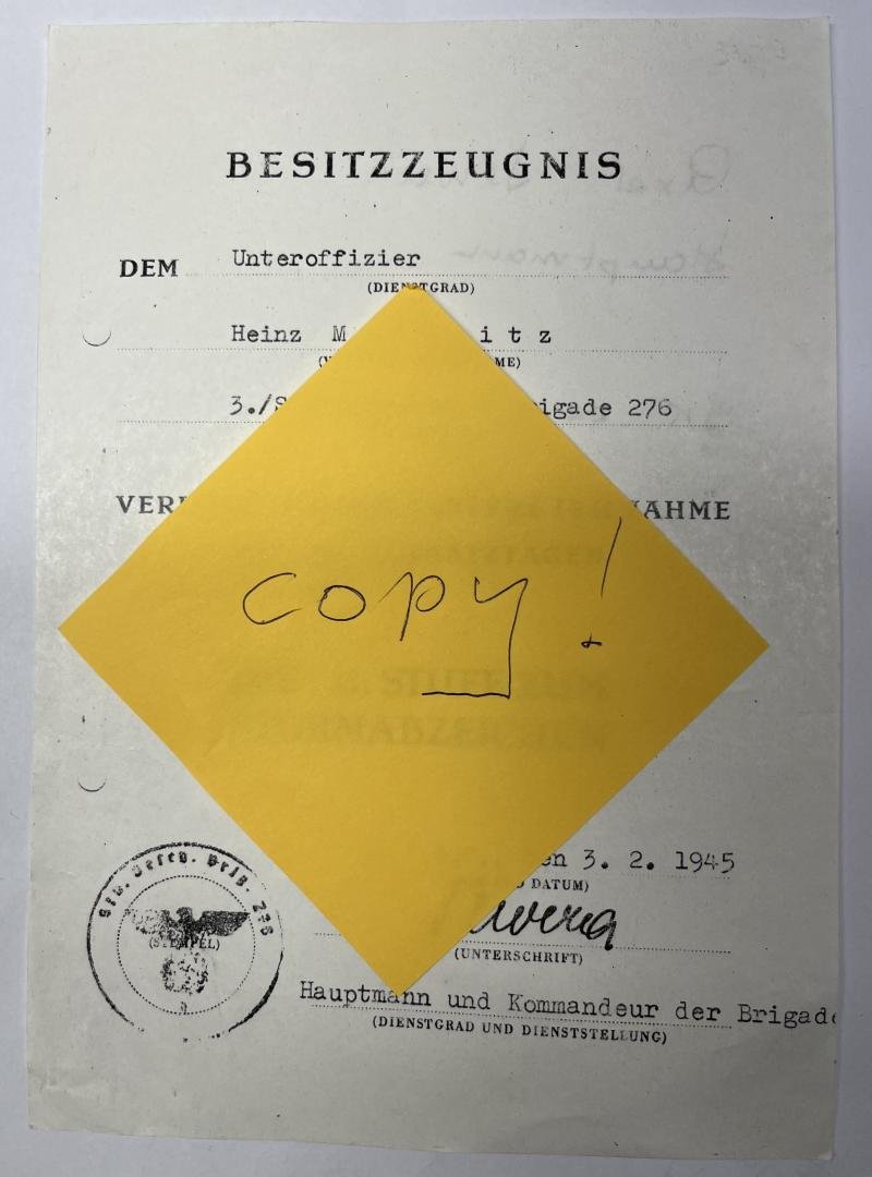 Citation grouping - WH (Heer) - Stug.Brigade 276 - Morawitz — image 4