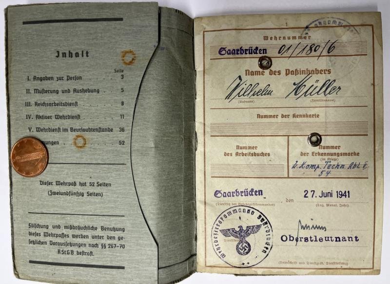 Wehrpass - WH (Heer) - Heeresgruppe G - Müller — image 2