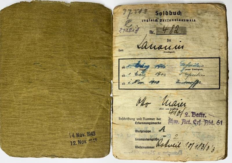 Soldbuch WH (Heer) - 198.Inf.Div. - France - Maier — image 2