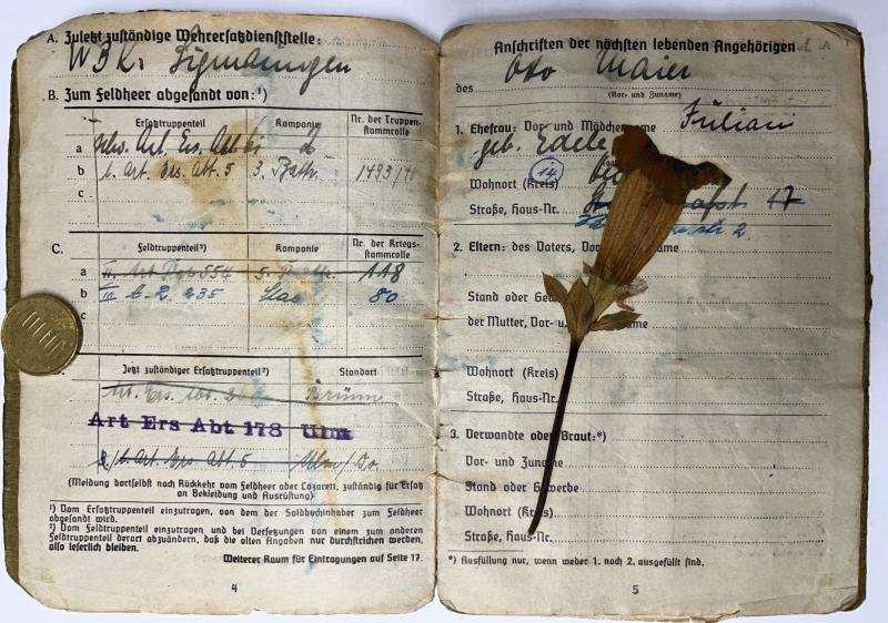 Soldbuch WH (Heer) - 198.Inf.Div. - France - Maier — image 4