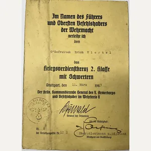 Citation - WH (Heer) - Wehrkreis V - Viertel