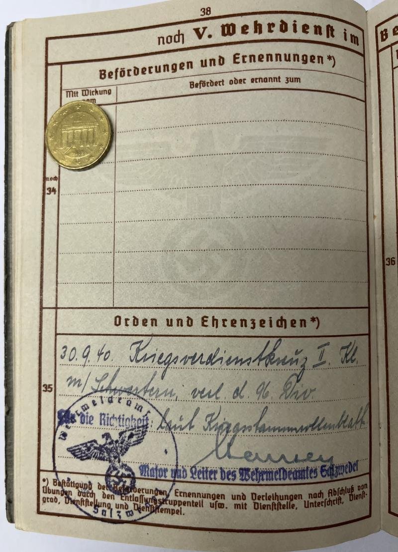 Wehrpass/citations - KM/Heer - 347.Inf.Div. - Menke — image 10