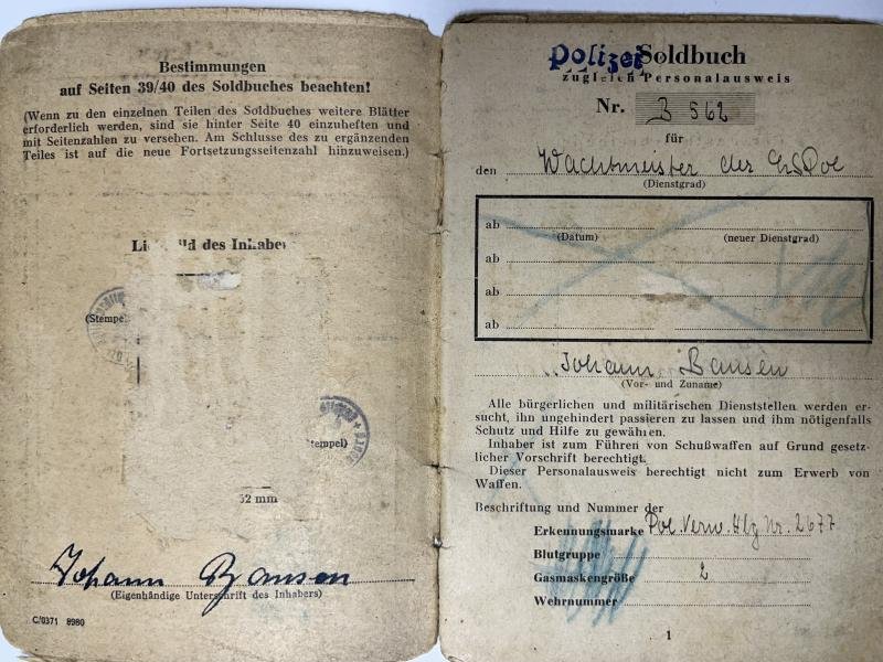 'Polizei' Solbuch/Wehrpass - Hamburg - Bansen — image 3