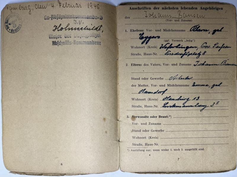 'Polizei' Solbuch/Wehrpass - Hamburg - Bansen — image 6