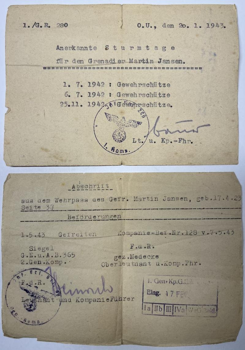 Wehrpass - WH (Heer) - Div.Nr.526 - Jansen — image 2