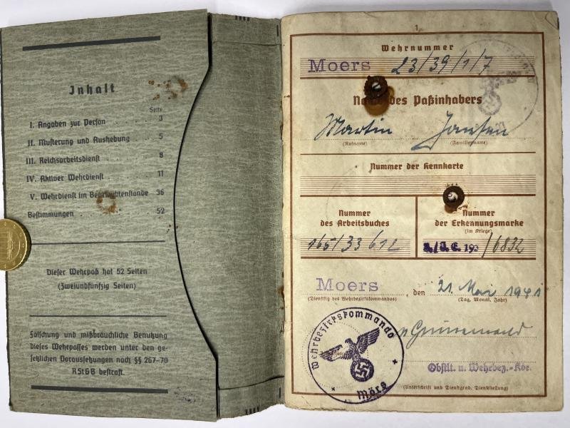 Wehrpass - WH (Heer) - Div.Nr.526 - Jansen — image 3