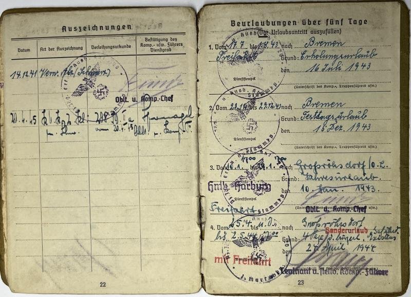 Soldbuch - WH (Heer) - 208.Inf.Div. - Hagemann — image 8