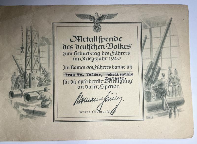 Reichs-Spinnstoff/Metallspende - certificates — image 3