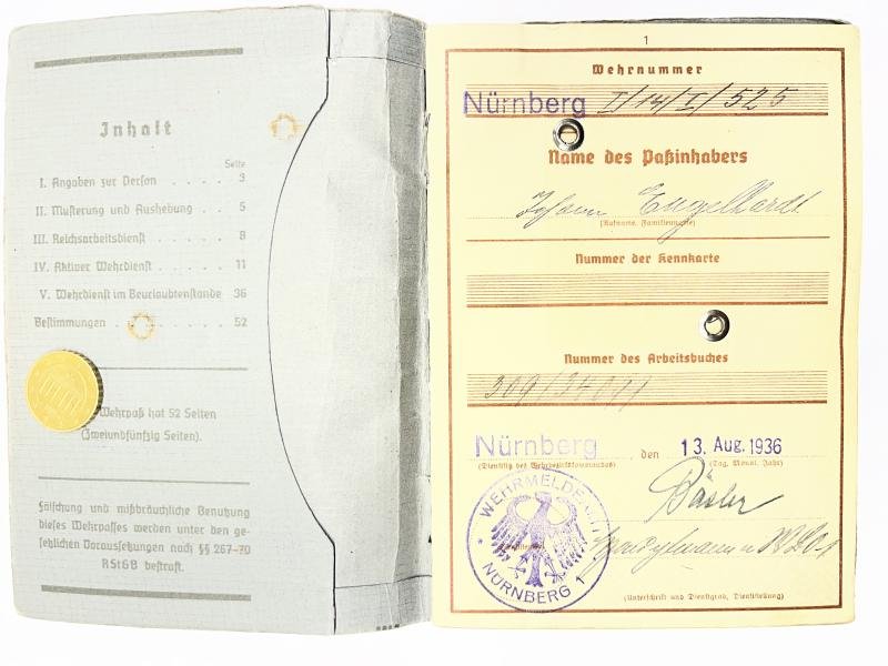 Wehrpass - Luftwaffe - Luftnachrichten Rgt.222/2.Jagd Div. - Engelhardt — image 2