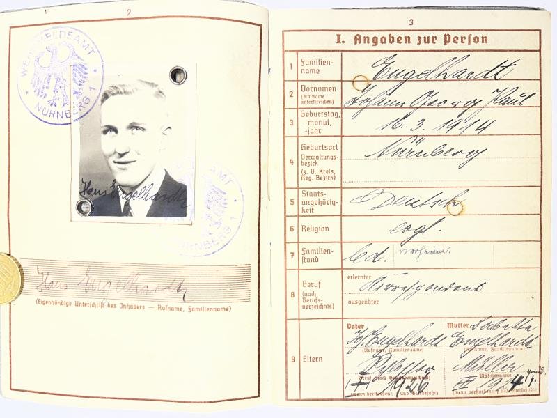 Wehrpass - Luftwaffe - Luftnachrichten Rgt.222/2.Jagd Div. - Engelhardt — image 3