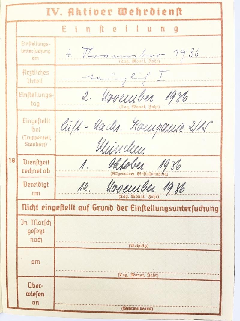Wehrpass - Luftwaffe - Luftnachrichten Rgt.222/2.Jagd Div. - Engelhardt — image 4