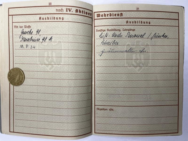 Wehrpass - Luftwaffe - Luftnachrichten Rgt.222/2.Jagd Div. - Engelhardt — image 7