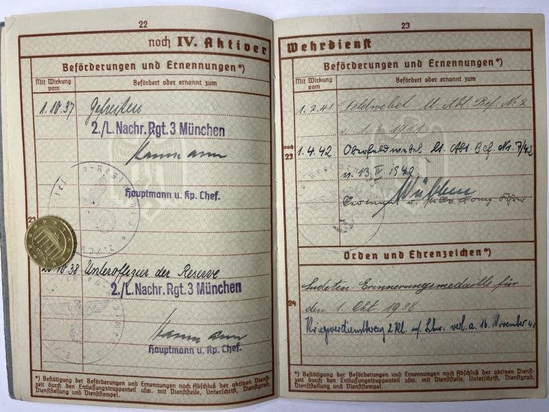 Wehrpass - Luftwaffe - Luftnachrichten Rgt.222/2.Jagd Div. - Engelhardt — image 8