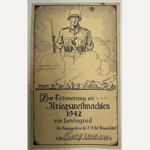 'Waffen-SS' - 'Zur Erinnerung an Kriegsweihnachten 1942 vor Leningrad' - …