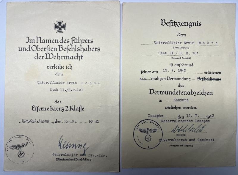 Soldbuch/citations - WH (Heer) - 18.Pz.Div. - Echte — image 2