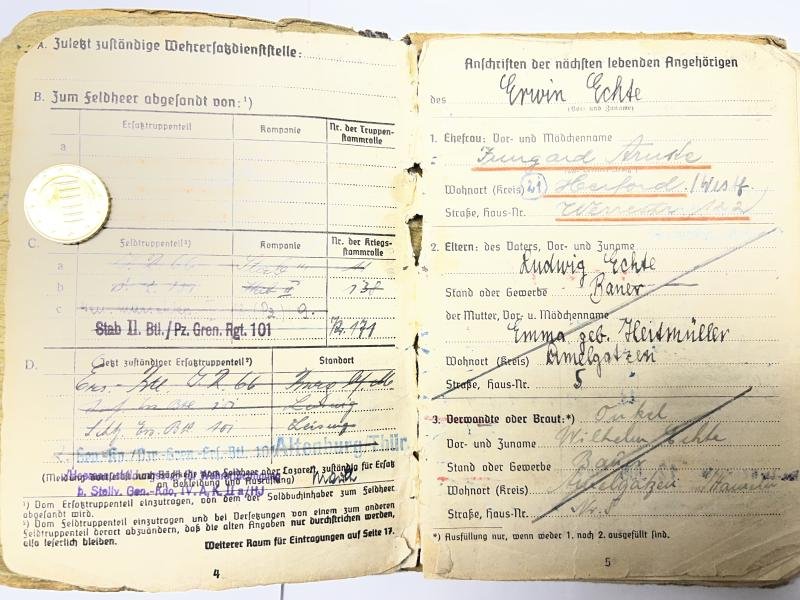 Soldbuch/citations - WH (Heer) - 18.Pz.Div. - Echte — image 6