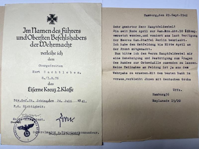 Wehrpass/citation grouping - WH (Heer) - 20.Inf.Div. - Sachtleben — image 3