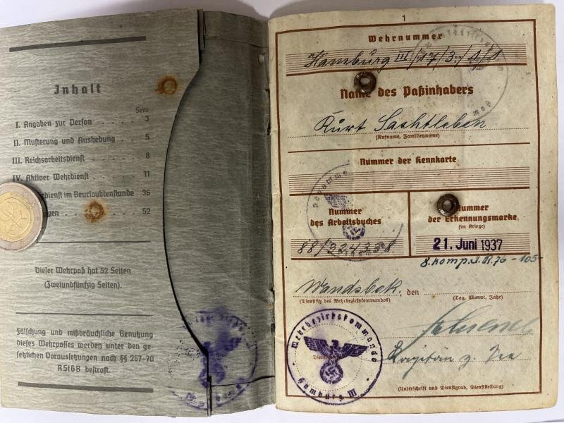 Wehrpass/citation grouping - WH (Heer) - 20.Inf.Div. - Sachtleben — image 4