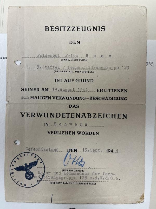 Document set - Fernaufklärungsgruppe 123 - Boes — image 2