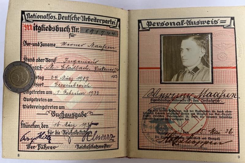 NSDAP membership book - BMW I.D. grouping - Maassen — image 2