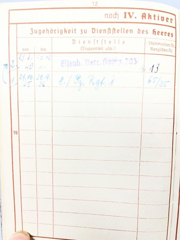 Wehrpass - WH (Heer) - 1.Pz.Div. - Rademacher — image 5