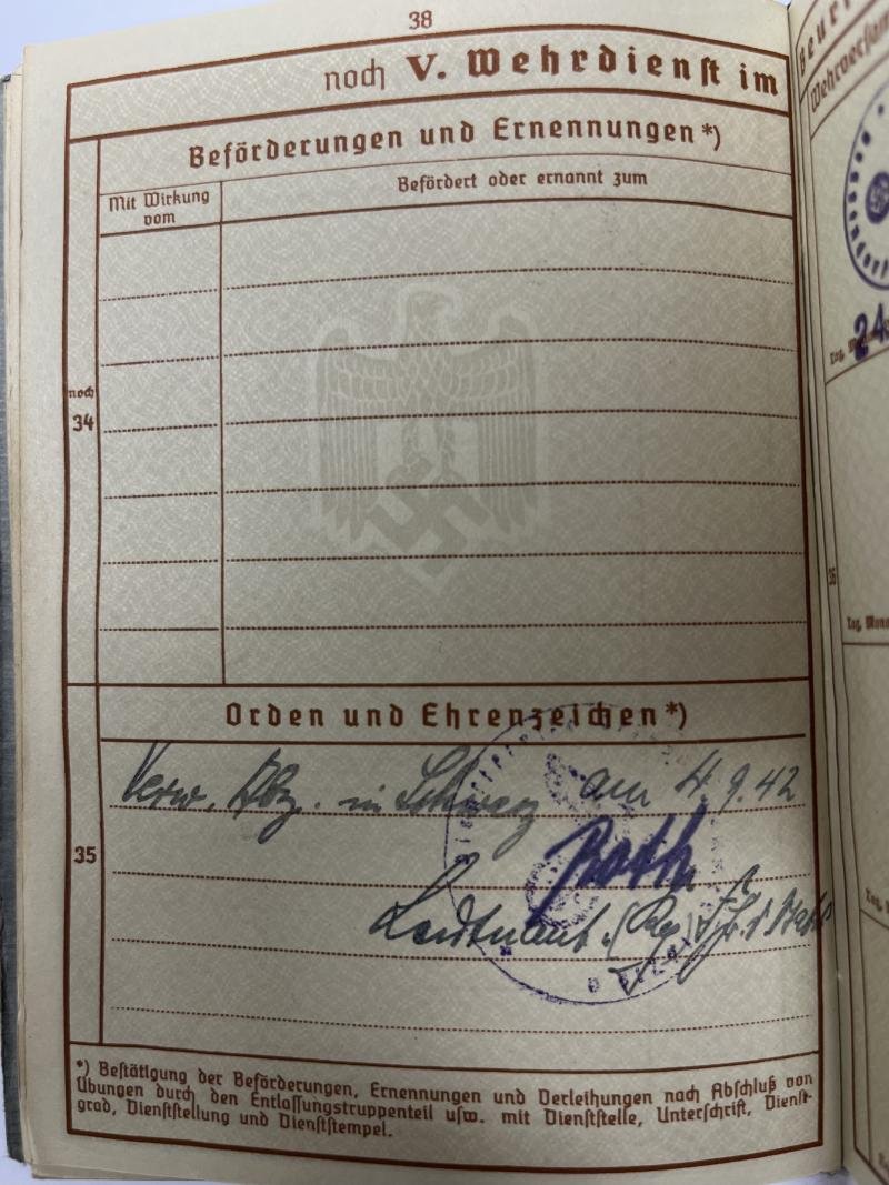 Wehrpass - WH (Heer) - 296.Inf.Div. - Widmann — image 10