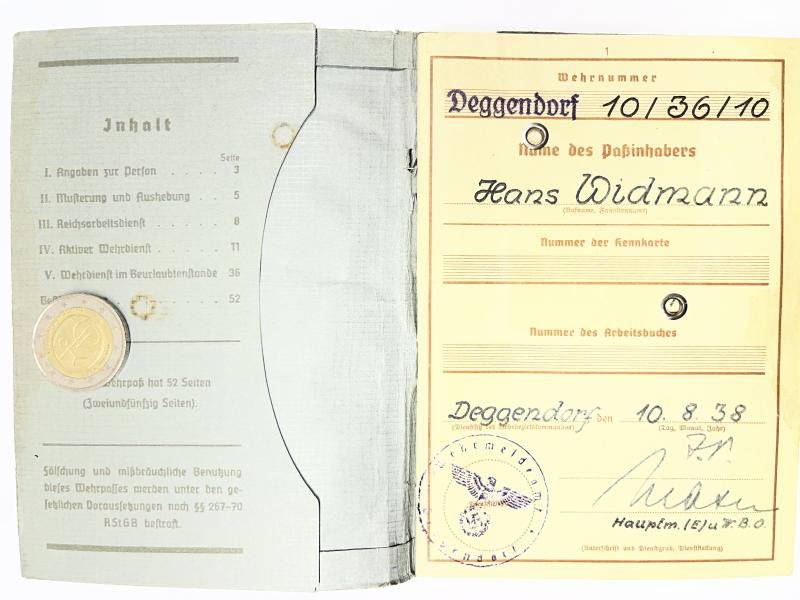 Wehrpass - WH (Heer) - 296.Inf.Div. - Widmann — image 3