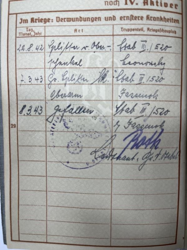 Wehrpass - WH (Heer) - 296.Inf.Div. - Widmann — image 8