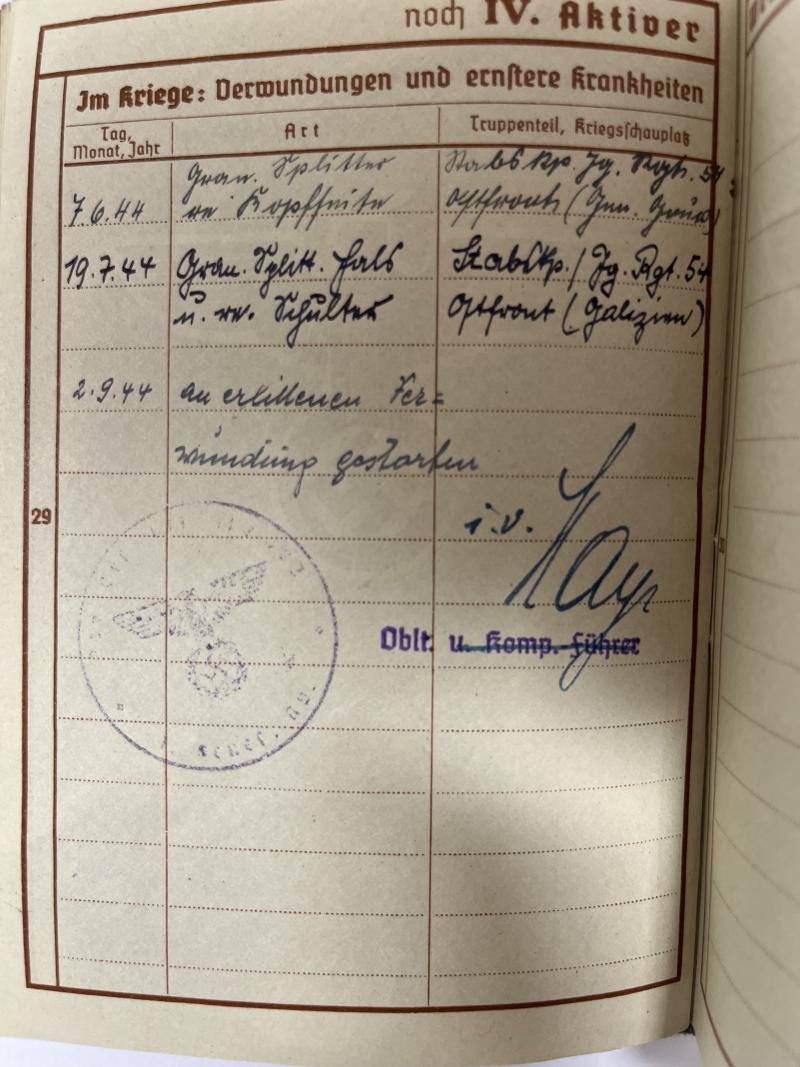 Wehrpass / citation grouping - WH (Heer) -100.Jäger Div. - Penitschka — image 8