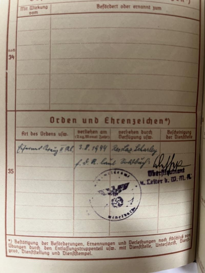 Wehrpass / citation grouping - WH (Heer) -100.Jäger Div. - Penitschka — image 9