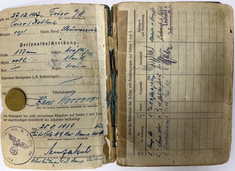 Soldbuch - Luftwaffe - 18.Flak Div. - Kossow — image 3