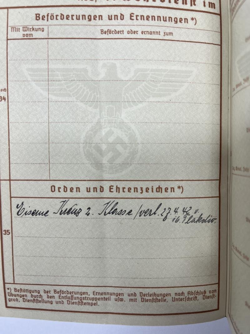 Wehrpass - Luftwaffe - 16.Flak Div. - KIA -Calais - Pammer — image 10