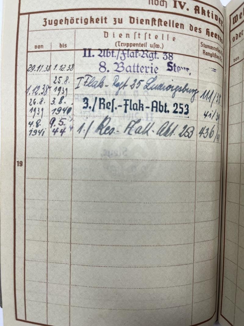 Wehrpass - Luftwaffe - 16.Flak Div. - KIA -Calais - Pammer — image 5
