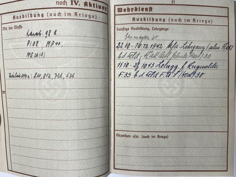 Wehrpass - Luftwaffe - 16.Flak Div. - KIA -Calais - Pammer — image 6