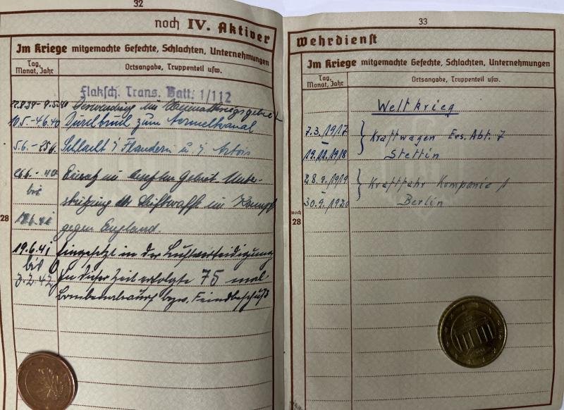 Wehrpass - Luftwaffe - Stabskp.H.Quartier des Oberbefehlhaber der Luftwaffe - Weinschenker — image 7