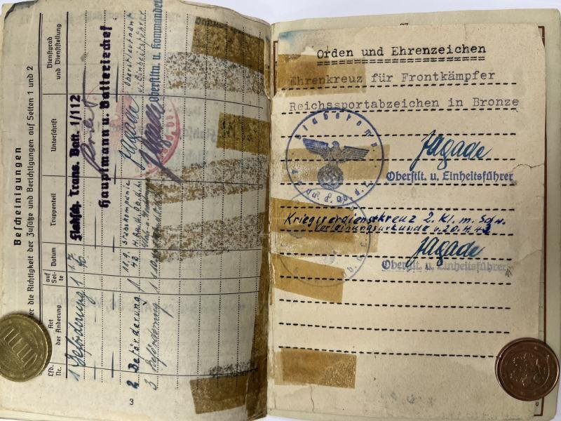 Wehrpass - Luftwaffe - Stabskp.H.Quartier des Oberbefehlhaber der Luftwaffe - Weinschenker — image 9