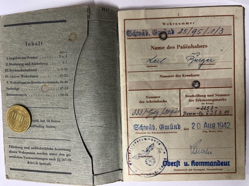 Wehrpass - WH (Heer) - 97.Jäg.Div. - Burger — image 2