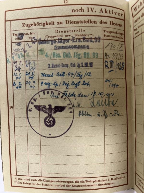 Wehrpass - WH (Heer) - 97.Jäg.Div. - Burger — image 4