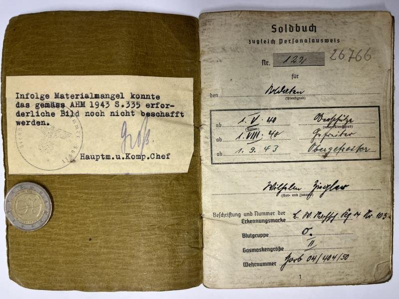 Soldbuch WH (Heer) - Nachschub Btl.505 - Ziegler — image 2