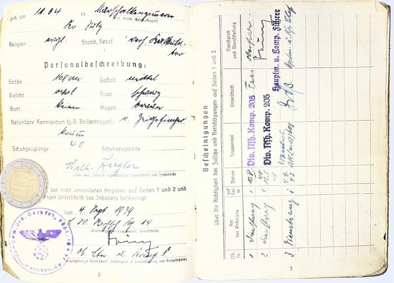 Soldbuch WH (Heer) - Nachschub Btl.505 - Ziegler — image 3