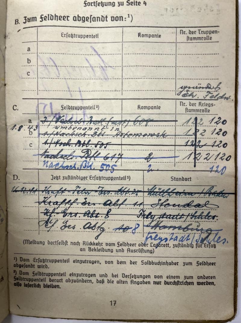 Soldbuch WH (Heer) - Nachschub Btl.505 - Ziegler — image 8