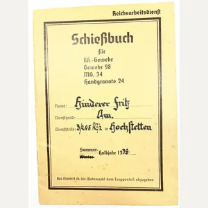 'Schiessbuch' (shooting record) - RAD - Hinderer