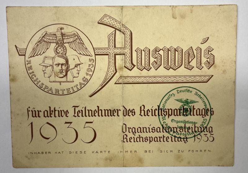 'Ausweis' - 'Reichsparteitag' - 1935 — image 2