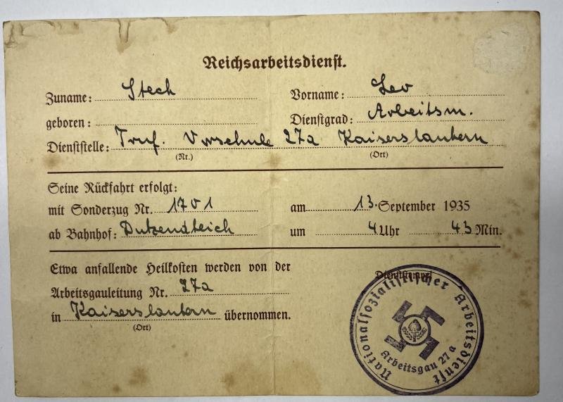 'Ausweis' - 'Reichsparteitag' - 1935 — image 3