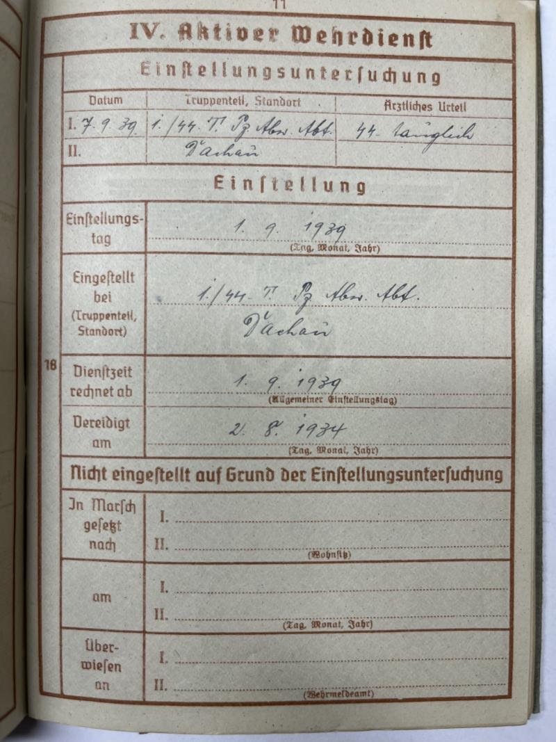 Wehrpass - 'Waffen-SS' - 'T'.Div. - Kumm — image 10