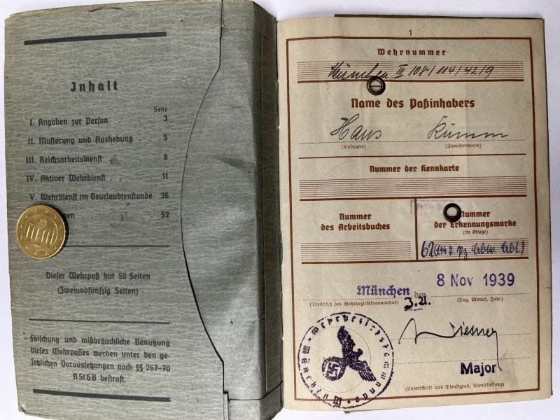 Wehrpass - 'Waffen-SS' - 'T'.Div. - Kumm — image 3